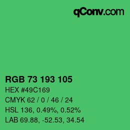 Farbcode: RGB 73 193 105 | qconv.com