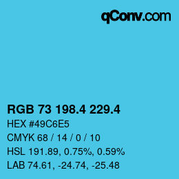 カラーコード: RGB 73 198.4 229.4 | qconv.com