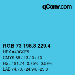 カラーコード: RGB 73 198.8 229.4 | qconv.com
