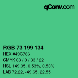 Color code: RGB 73 199 134 | qconv.com