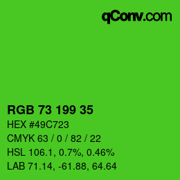 Color code: RGB 73 199 35 | qconv.com