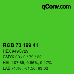 Color code: RGB 73 199 41 | qconv.com