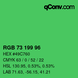 Color code: RGB 73 199 96 | qconv.com