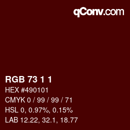Color code: RGB 73 1 1 | qconv.com
