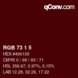 カラーコード: RGB 73 1 5 | qconv.com