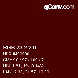 Color code: RGB 73 2.2 0 | qconv.com