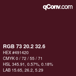 カラーコード: RGB 73 20.2 32.6 | qconv.com
