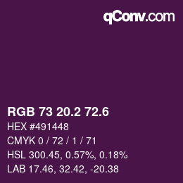カラーコード: RGB 73 20.2 72.6 | qconv.com