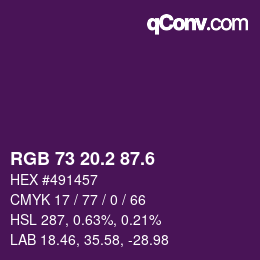 カラーコード: RGB 73 20.2 87.6 | qconv.com