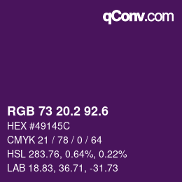 カラーコード: RGB 73 20.2 92.6 | qconv.com