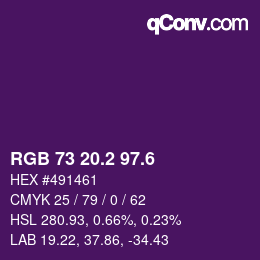 カラーコード: RGB 73 20.2 97.6 | qconv.com