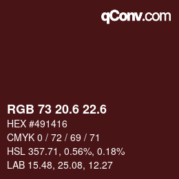 カラーコード: RGB 73 20.6 22.6 | qconv.com