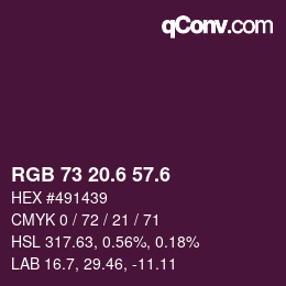 カラーコード: RGB 73 20.6 57.6 | qconv.com