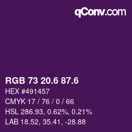 カラーコード: RGB 73 20.6 87.6 | qconv.com