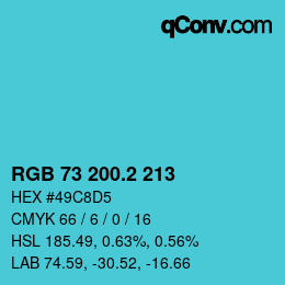カラーコード: RGB 73 200.2 213 | qconv.com