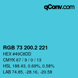 カラーコード: RGB 73 200.2 221 | qconv.com