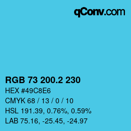カラーコード: RGB 73 200.2 230 | qconv.com