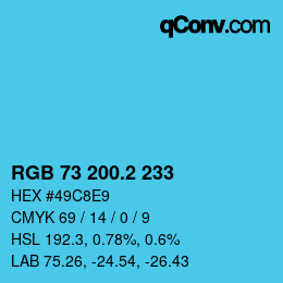 カラーコード: RGB 73 200.2 233 | qconv.com