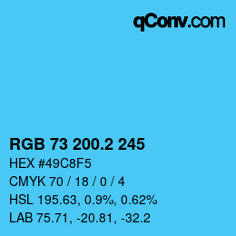 Color code: RGB 73 200.2 245 | qconv.com