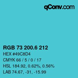 カラーコード: RGB 73 200.6 212 | qconv.com