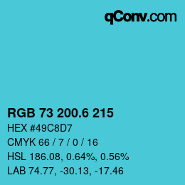 カラーコード: RGB 73 200.6 215 | qconv.com