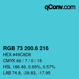 カラーコード: RGB 73 200.6 216 | qconv.com