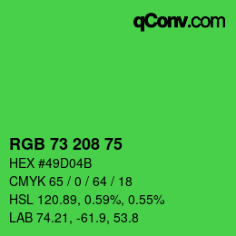 Color code: RGB 73 208 75 | qconv.com