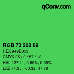 Color code: RGB 73 208 89 | qconv.com