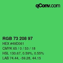 Color code: RGB 73 208 97 | qconv.com