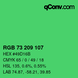Color code: RGB 73 209 107 | qconv.com
