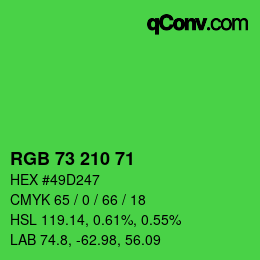 Color code: RGB 73 210 71 | qconv.com