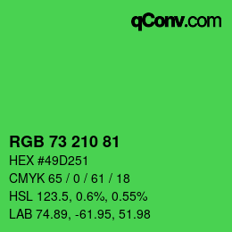 Color code: RGB 73 210 81 | qconv.com
