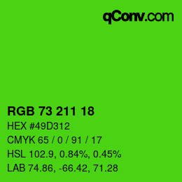 Color code: RGB 73 211 18 | qconv.com
