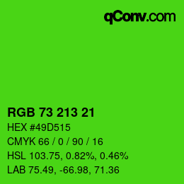 Color code: RGB 73 213 21 | qconv.com