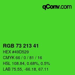 Color code: RGB 73 213 41 | qconv.com