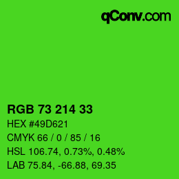Color code: RGB 73 214 33 | qconv.com