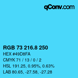 Color code: RGB 73 216.8 250 | qconv.com