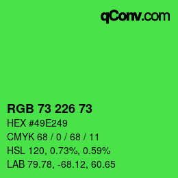 Color code: RGB 73 226 73 | qconv.com
