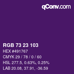 カラーコード: RGB 73 23 103 | qconv.com