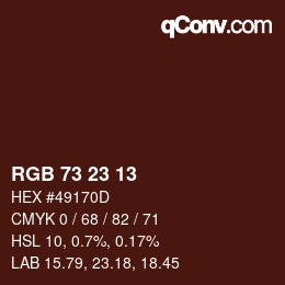 カラーコード: RGB 73 23 13 | qconv.com