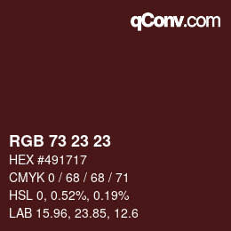 Color code: RGB 73 23 23 | qconv.com