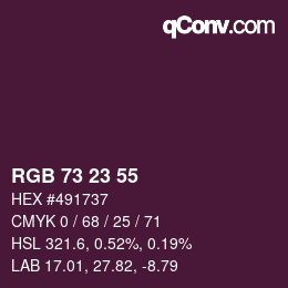 カラーコード: RGB 73 23 55 | qconv.com
