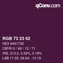 カラーコード: RGB 73 23 62 | qconv.com