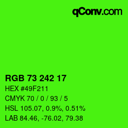 Color code: RGB 73 242 17 | qconv.com