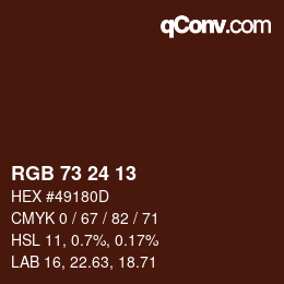 Color code: RGB 73 24 13 | qconv.com
