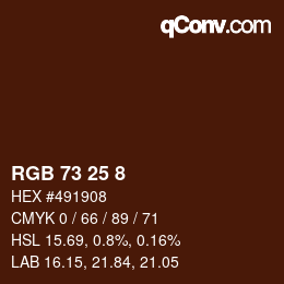 カラーコード: RGB 73 25 8 | qconv.com