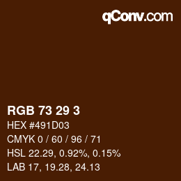 Color code: RGB 73 29 3 | qconv.com