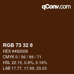 Código de color: RGB 73 32 8 | qconv.com