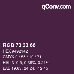 Farbcode: RGB 73 33 66 | qconv.com