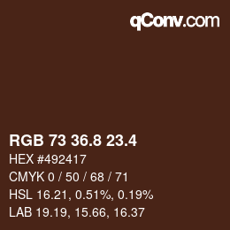 カラーコード: RGB 73 36.8 23.4 | qconv.com
